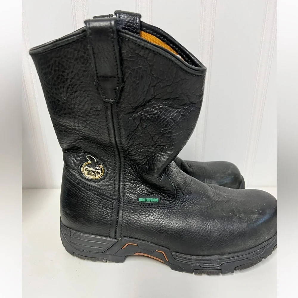 Georgia Boot Men’s Wellington Steel Toe Work Boots 10M Waterproof Diamond Trax